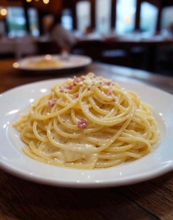 Espaguetis a la carbonara con salsa cremosa