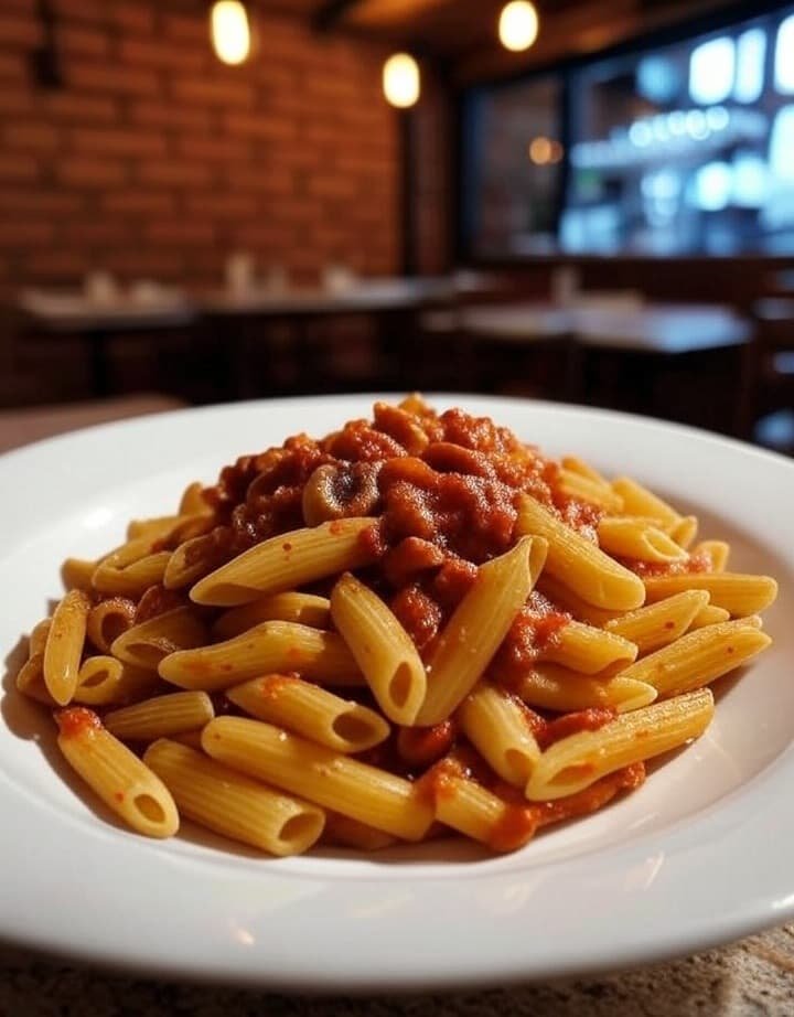 Macarrones a la boloñesa con carne picada