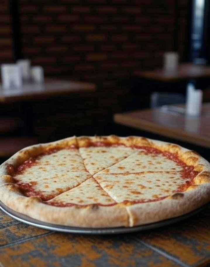 Pizza bianca sin tomate, con base de queso y nata